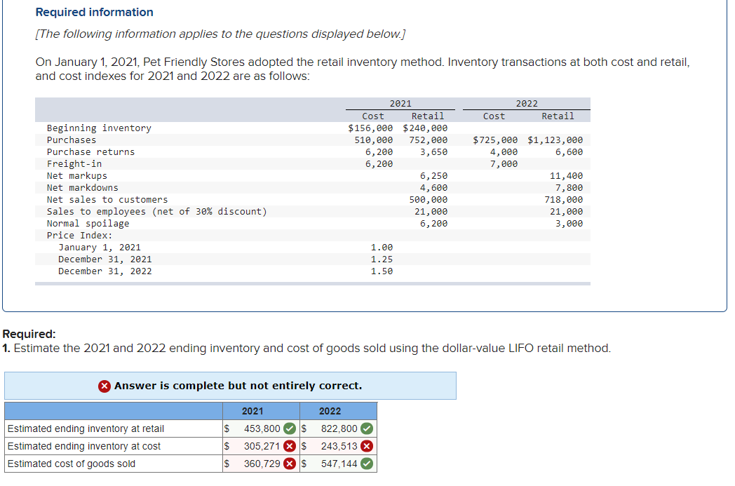 Required information [The following information