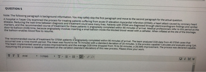 QUESTIONS Note: The following paragraph is