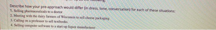 UU UIL TUTUW . Describe how your pre-approach