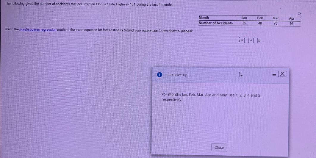 The following gives the number of accidents that