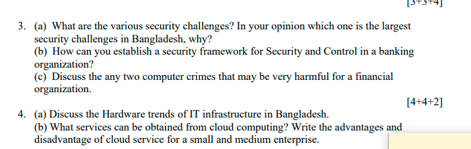 3. (a) What are the various security challenges?