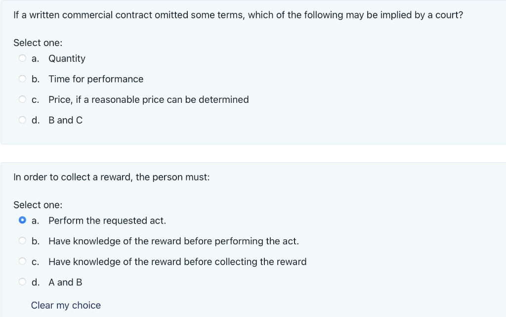 Please answer all Contracts involving most types