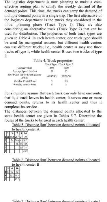 Tables 1 and 2 contain the data from the first