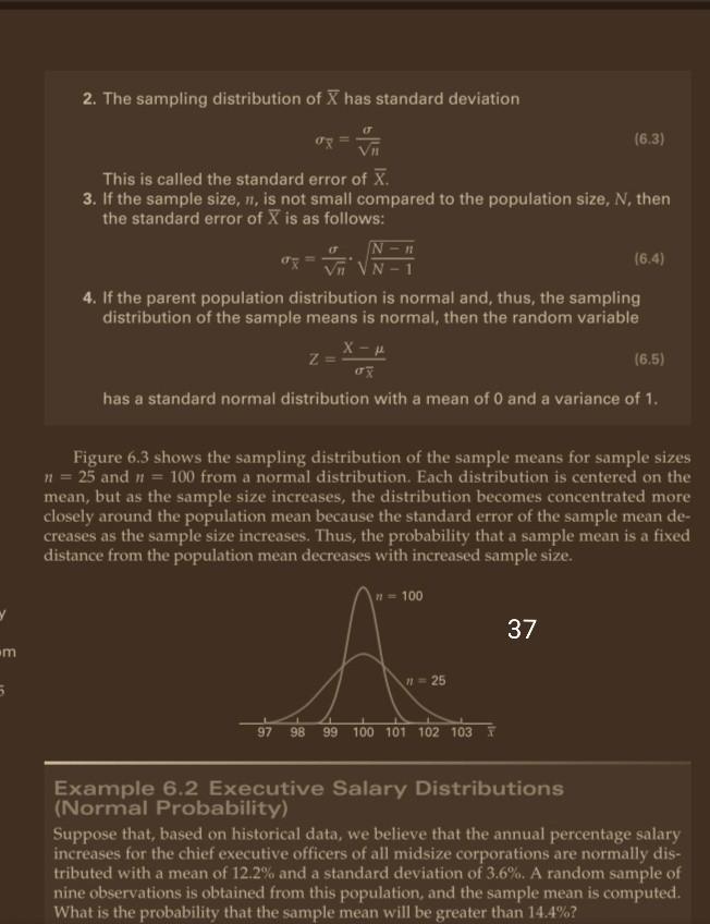 bh 2. The sampling distribution of X has standard