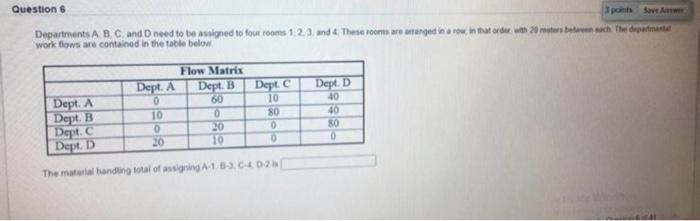Questions points we Departments A B. and need to