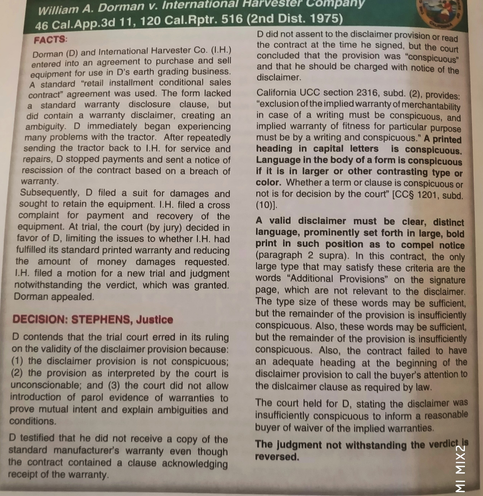 William A. Dorman v. International Harvester