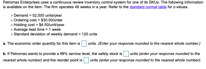Petromax Enterprises uses a continuous review