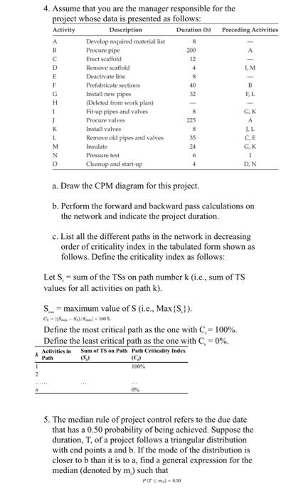 I <3 4. Assume that you are the manager