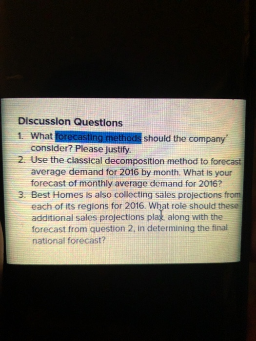 Pleaes help Best Homes case study Discussion