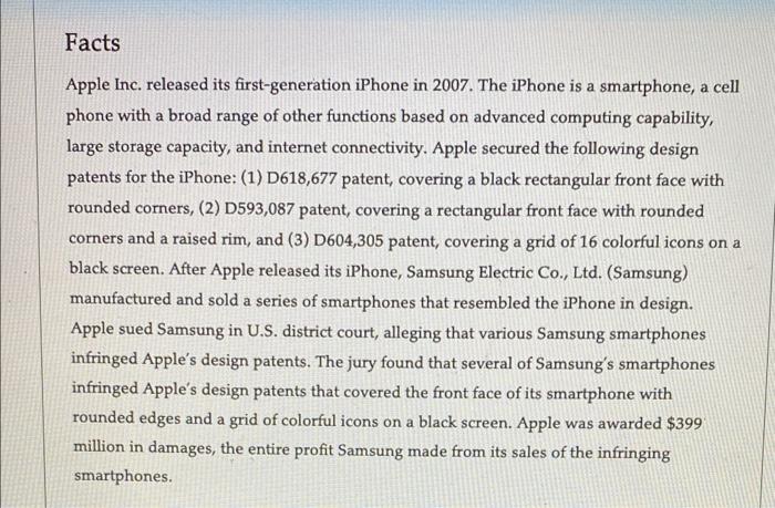 Case summary. what is the case about? what was