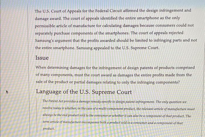 Case summary. what is the case about? what was