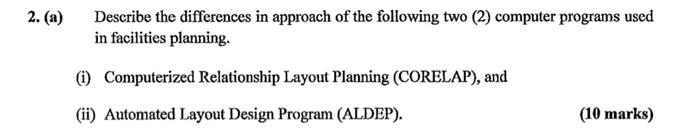 Urgent help please 2. (a) Describe the