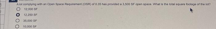 the lot? A lot complying with an Open Space