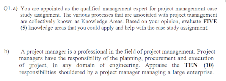 how to do this two question? Q1. a) You are