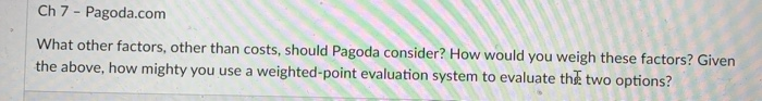 Ch 7 - Pagoda.com What other factors, other than