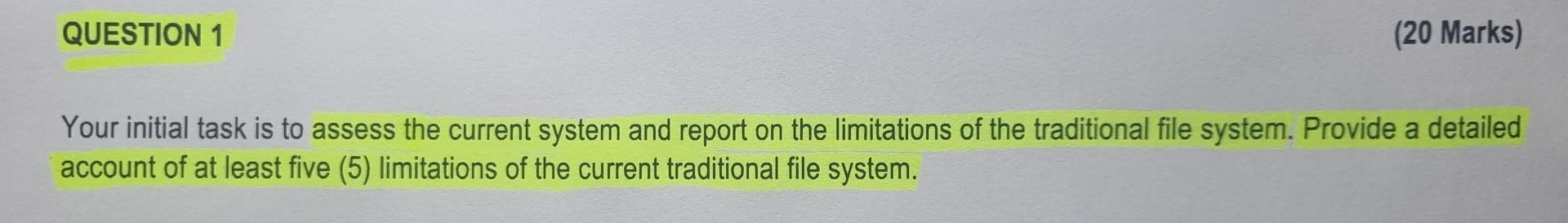 Please assist QUESTION 1 (20 Marks) Your initial