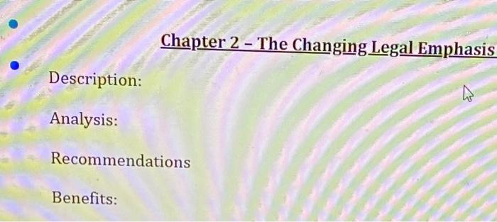 Need these 4 part to be explained according to