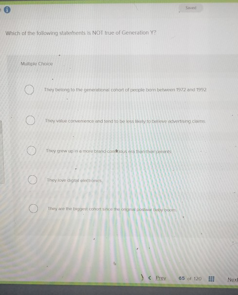 Saved Which of the following statements is NOT