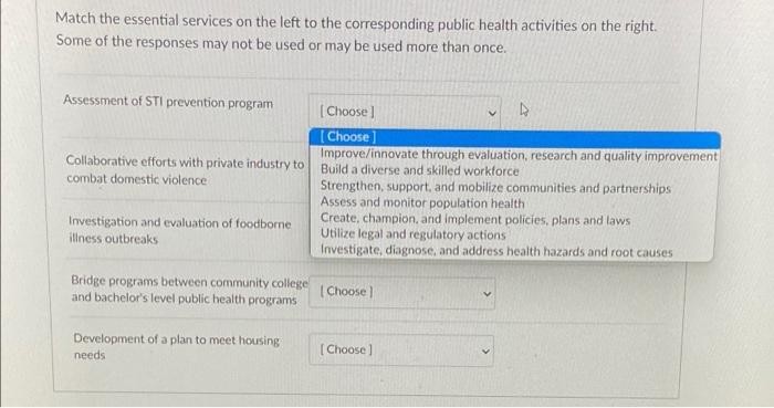 Match the core function on the left to its