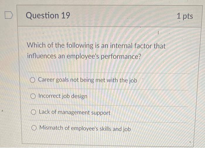 Question 18 1 pts Which of the following