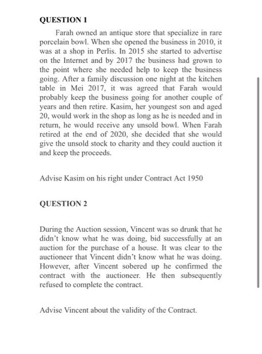 The assignment framework should have: 2.1.