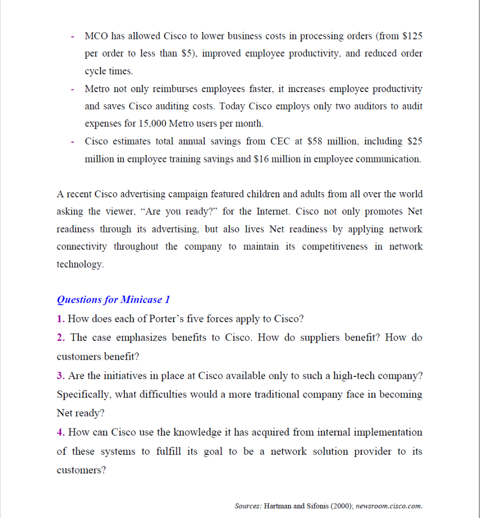 Case Study 1: Cisco Cisco Employee Connection