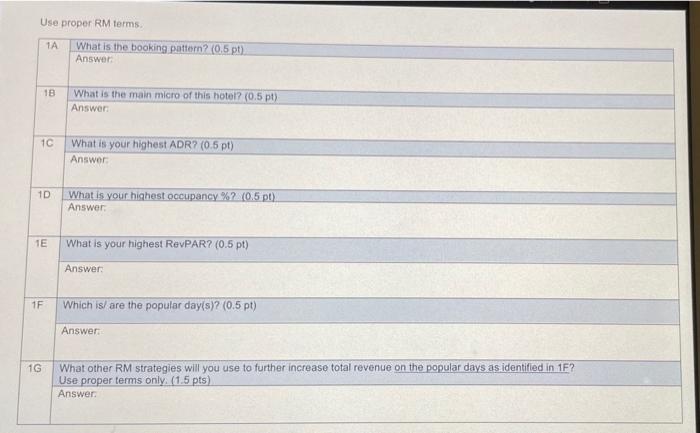 Use proper RM terms TA What is the booking