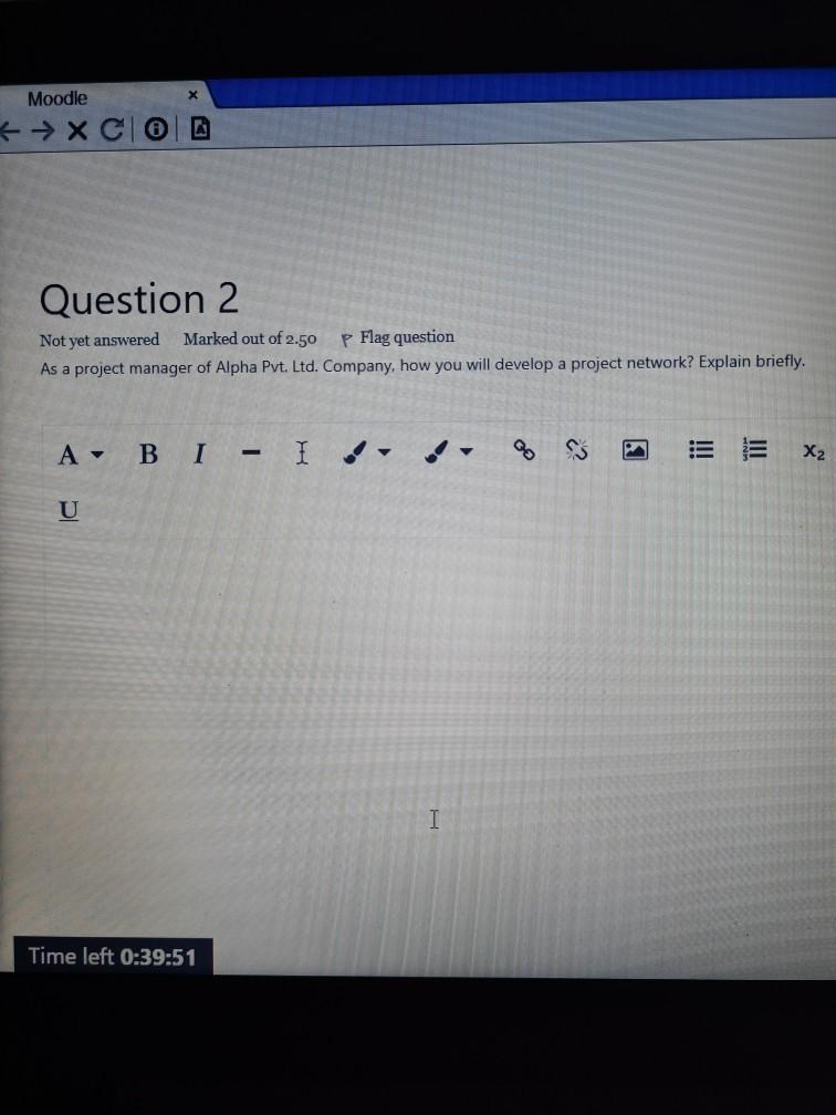 Moodle XCIO Question 7 Not yet answered Marked