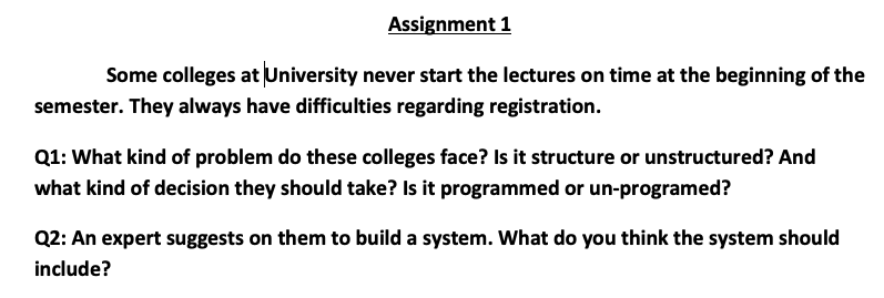 Assignment 1 Some colleges at|University never