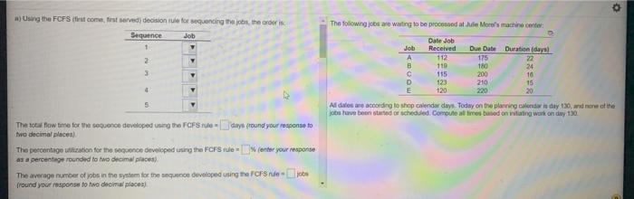 this is all one question o The following wating