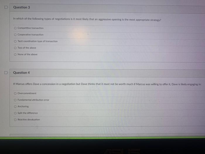 Question 3 In which of the following types of