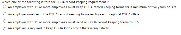 Which one of the following is true for OSHA