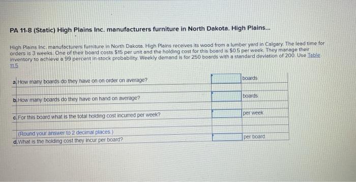 PA 11-8 (Static) High Plains Inc. manufacturers