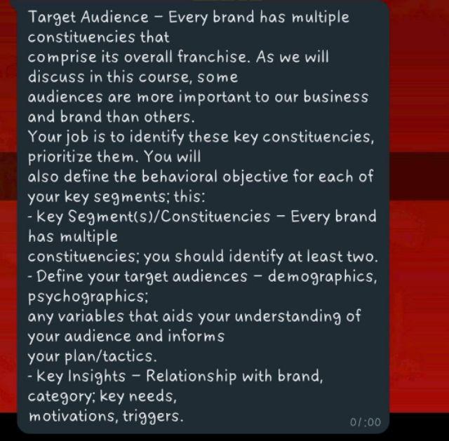 Target Audience - Every brand has multiple