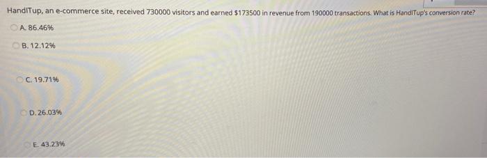 HandiTup, an e-commerce site, received 730000