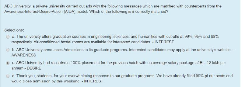 ABC University, a private university carried out