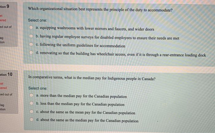 tion 9 Which organizational situation best