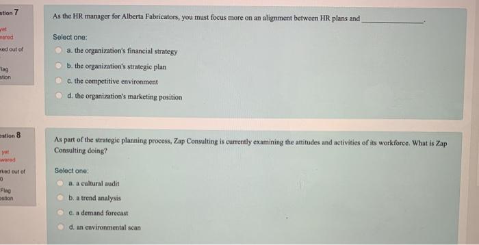 tion 9 Which organizational situation best