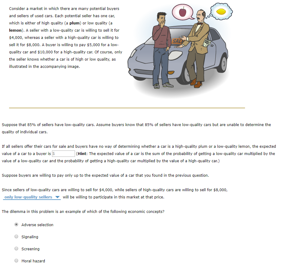 Consider a market in which there are many