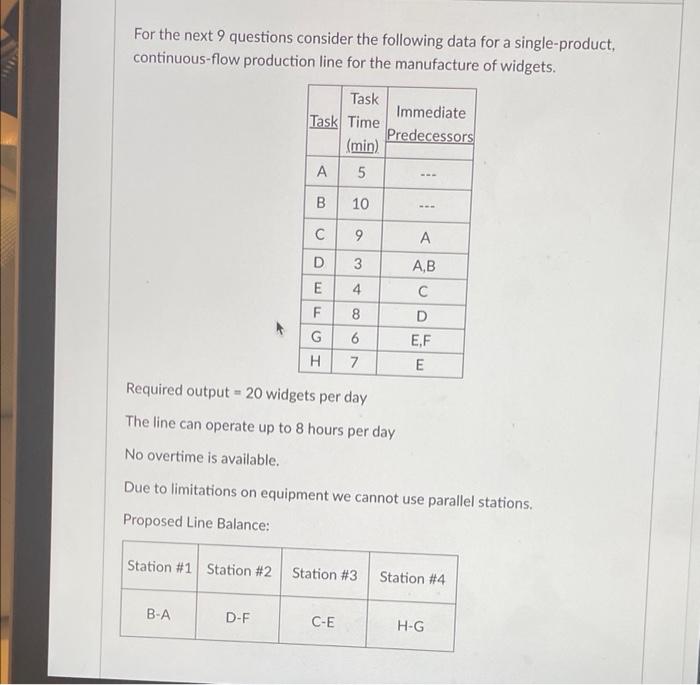 For the next 9 questions consider the following