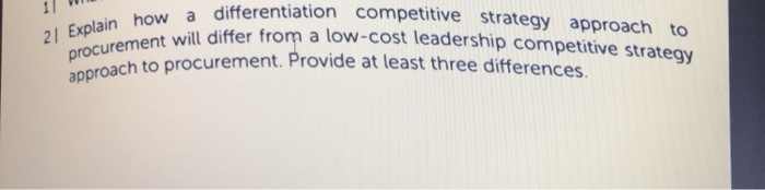 2/ Explain how a differentiation competitive