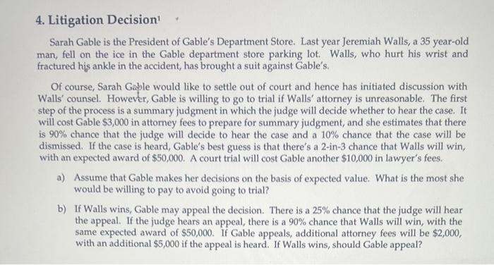 use the given information to design a decision