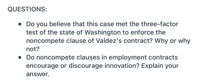 QUESTIONS: Do you believe that this case met the