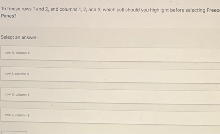 The worksheet below has the split feature active