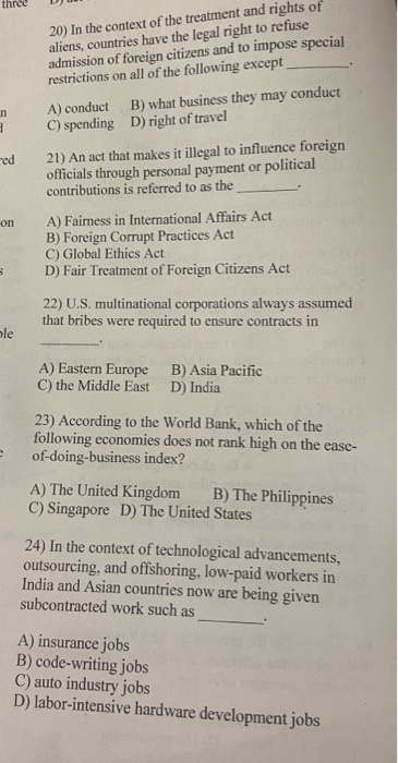 three 20) In the context of the treatment and