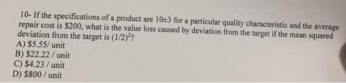 10- If the specifications of a product are 10+3