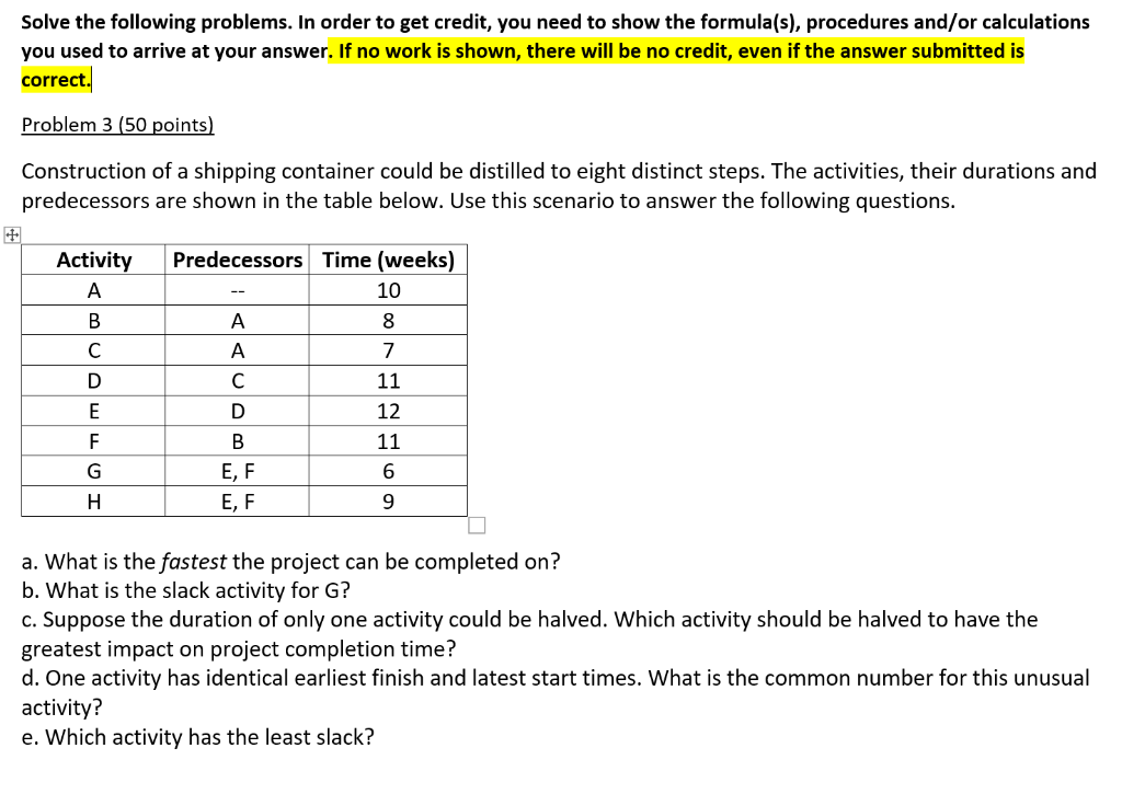 Solve the following problems. In order to get