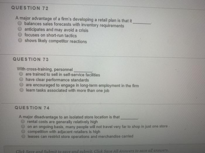 QUESTION 72 A major advantage of a firm's