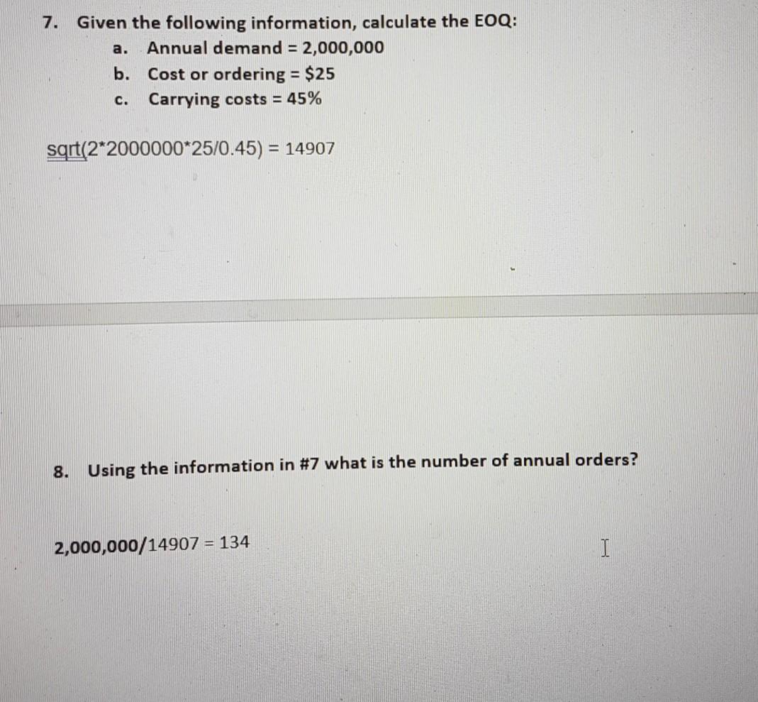 just need the answer for number 9 please a. 7.