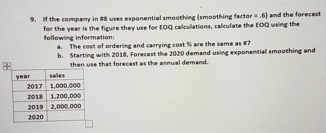 just need the answer for number 9 please a. 7.